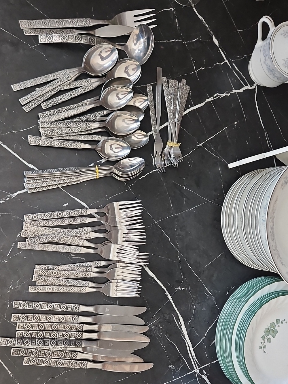 Vintage Northland Flower Diamond Stainless Steel Silverware Lot